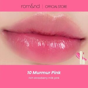 Rom&nd 10 Murmur Dewy-Ful Water Tint- rich strawberry milk pink, cool tone